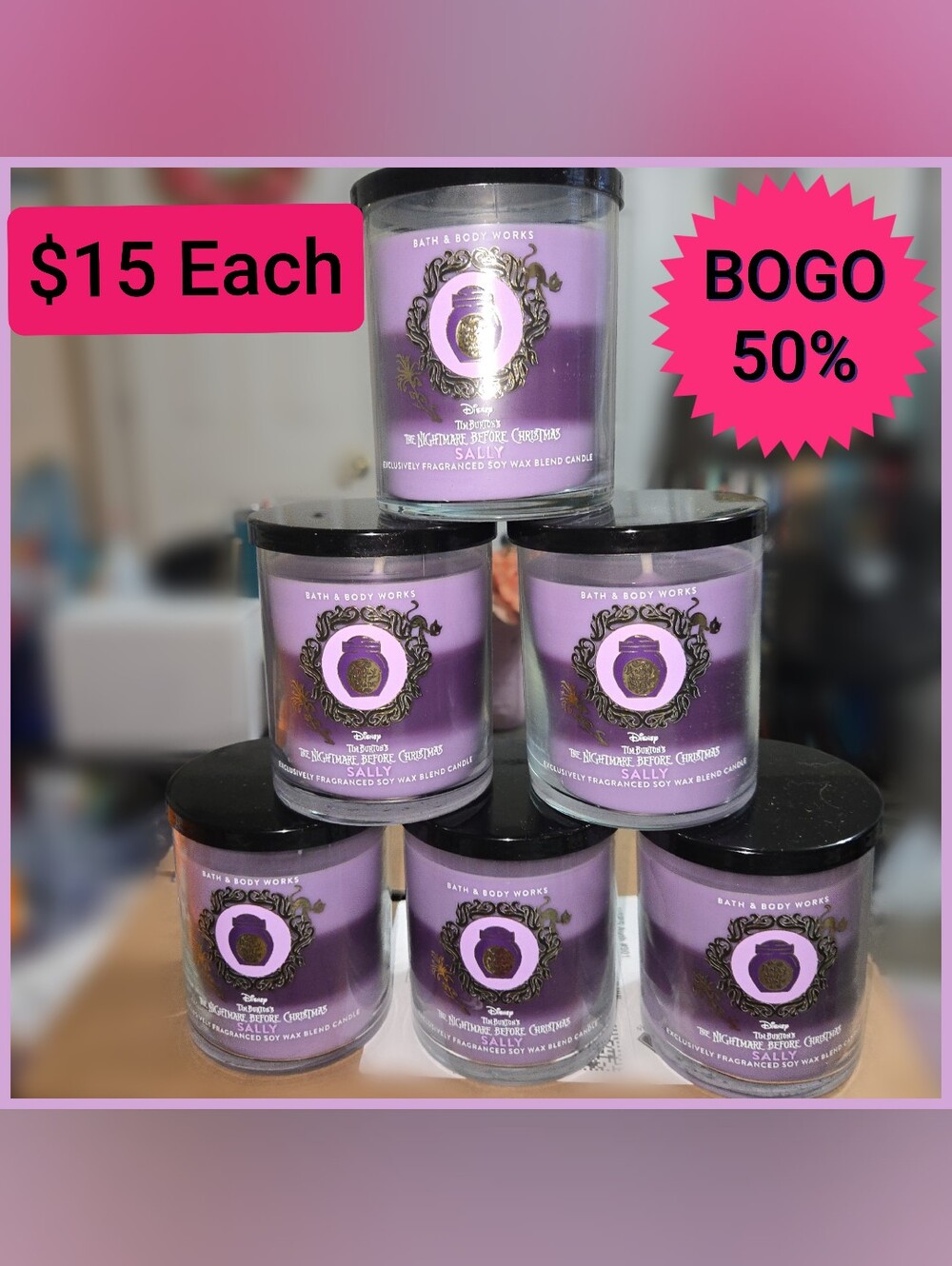 NEW! Nightmare BeforeChristmas "Sally" 1 Wick Candles